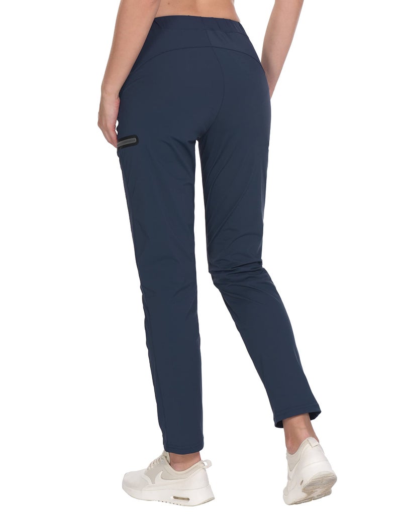 Little Donkey Andy Women's Ultra-Stretch Quick Dry Lightweight Ankle Pants Drawstring Active Travel Hiking Navy S - Image 3